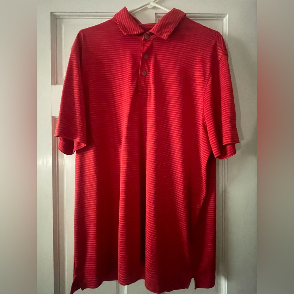 XL Champion Duo Dry Red Stripped Polo